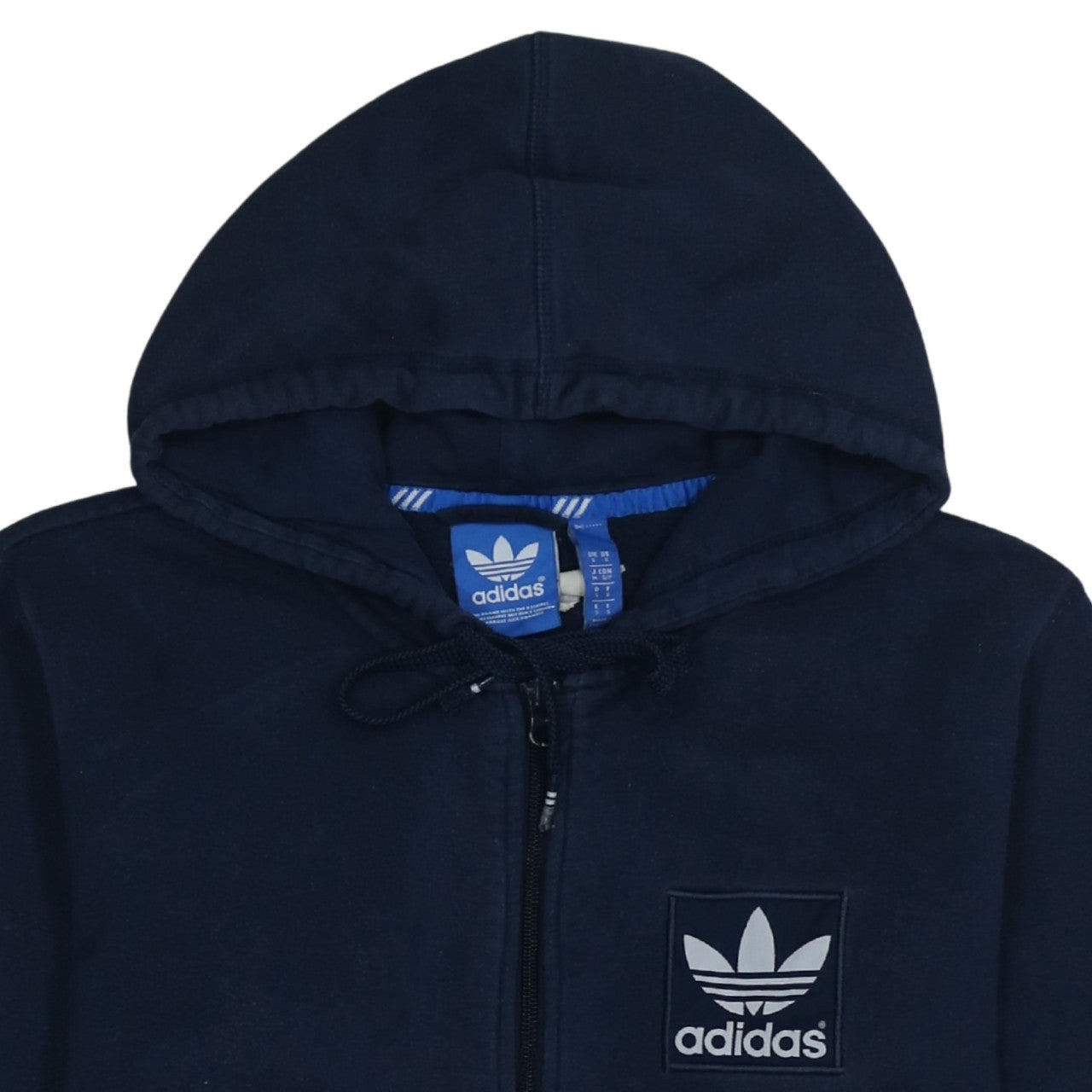 Mens UK Size S adidas Blue Full Zip Hoodie