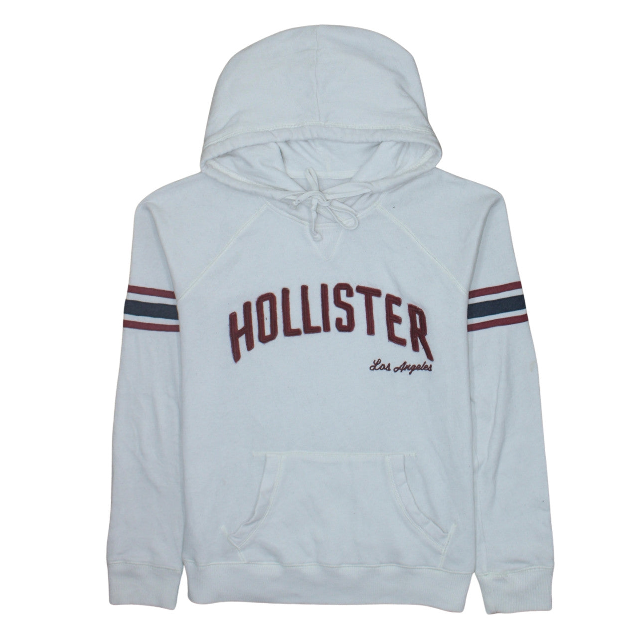 Mens UK Size L Hollister White Pullover Hoodie