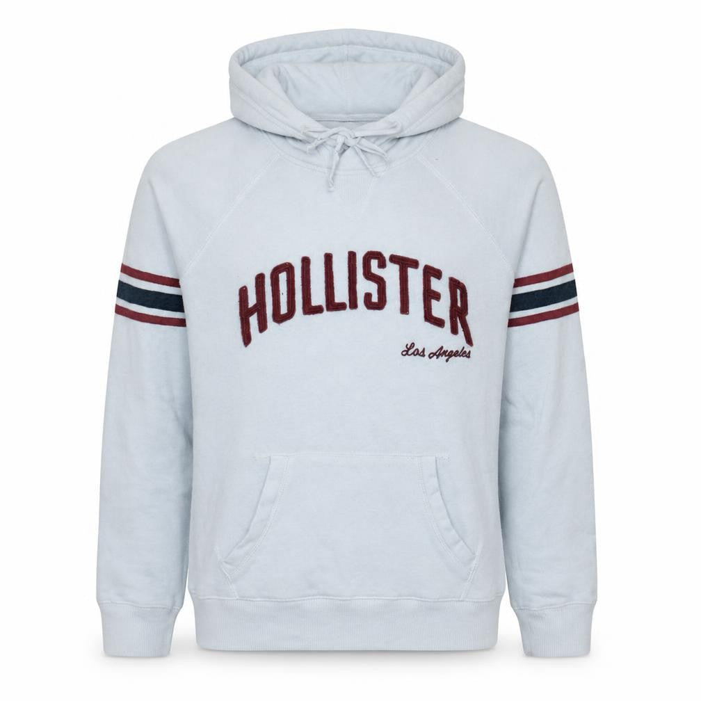 Mens UK Size L Hollister White Pullover Hoodie