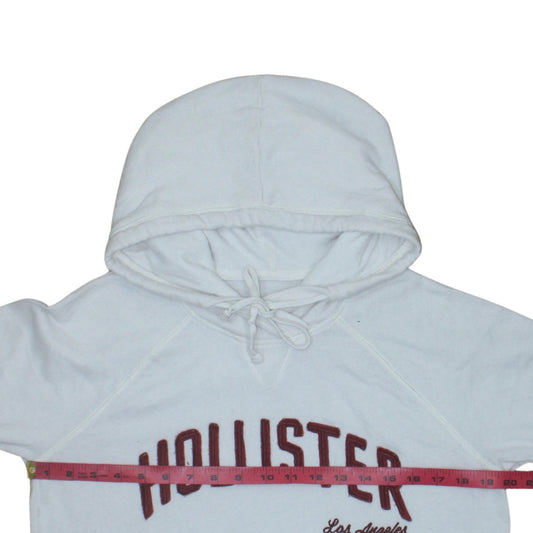Mens UK Size L Hollister White Pullover Hoodie