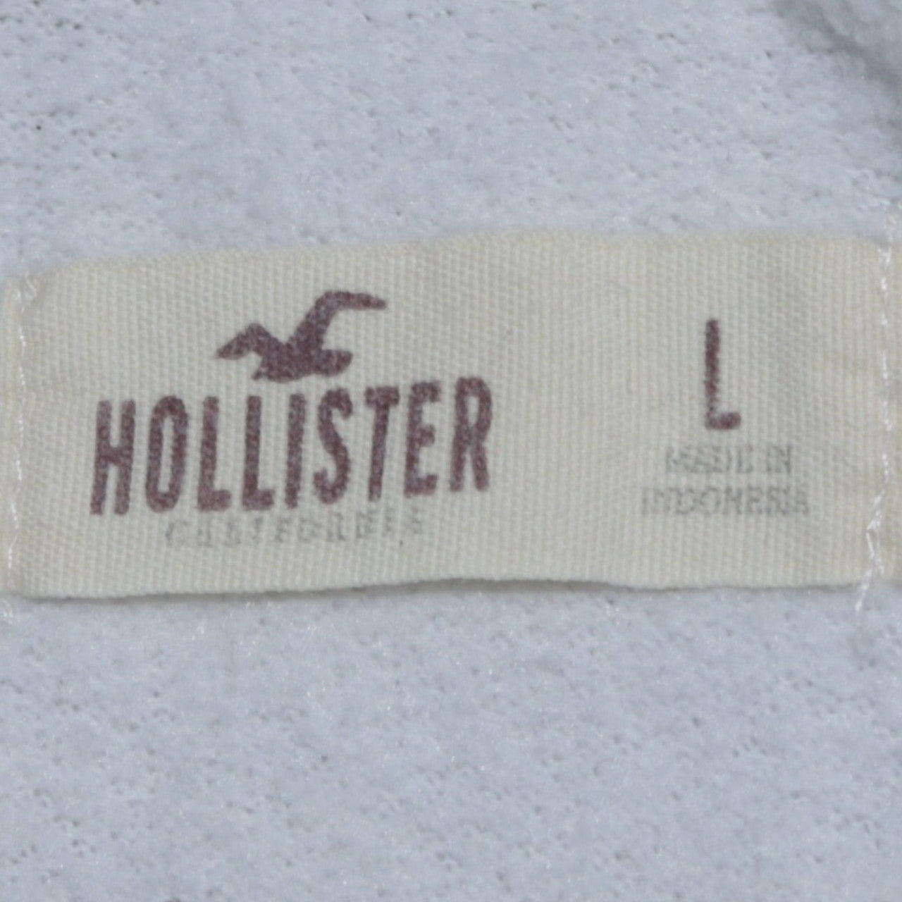 Mens UK Size L Hollister White Pullover Hoodie