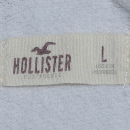 Mens UK Size L Hollister White Pullover Hoodie
