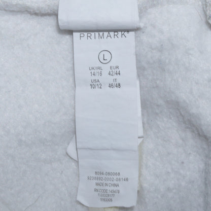 Womens UK Size L Primark White Pullover Sweatshirt