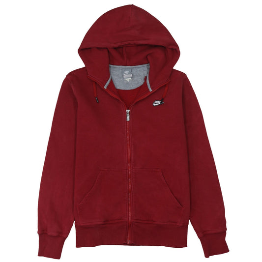 Mens UK Size M Nike Red Full Zip Hoodie