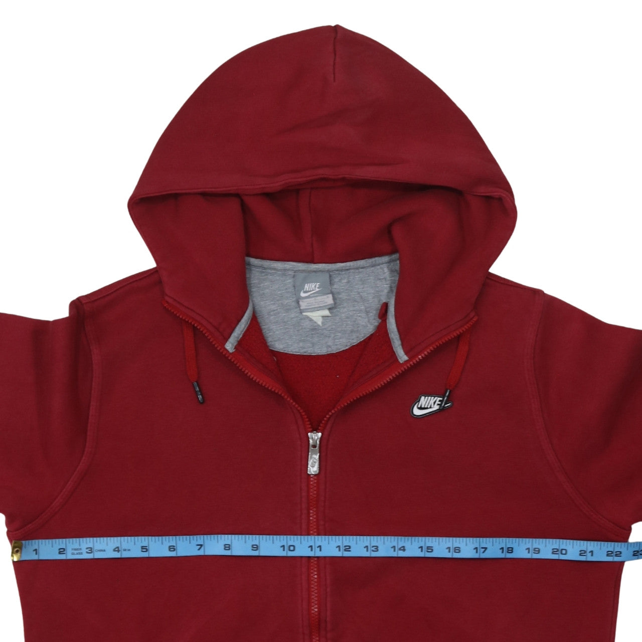 Mens UK Size M Nike Red Full Zip Hoodie