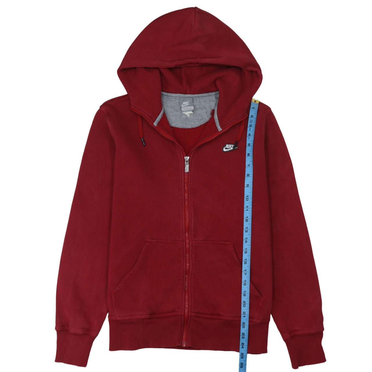 Mens UK Size M Nike Red Full Zip Hoodie