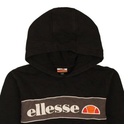 Ellesse Boys Black Pullover Hoodie 13-14 Years Logo Graphic Fleece