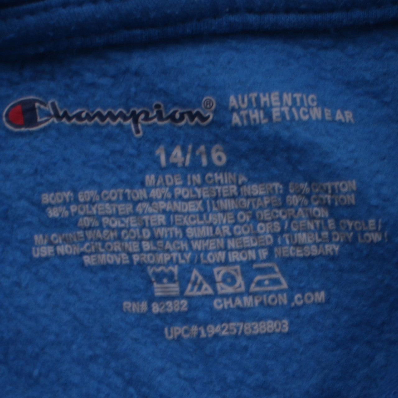 Boys UK Size 14-16 Years Champion Blue Pullover Hoodie