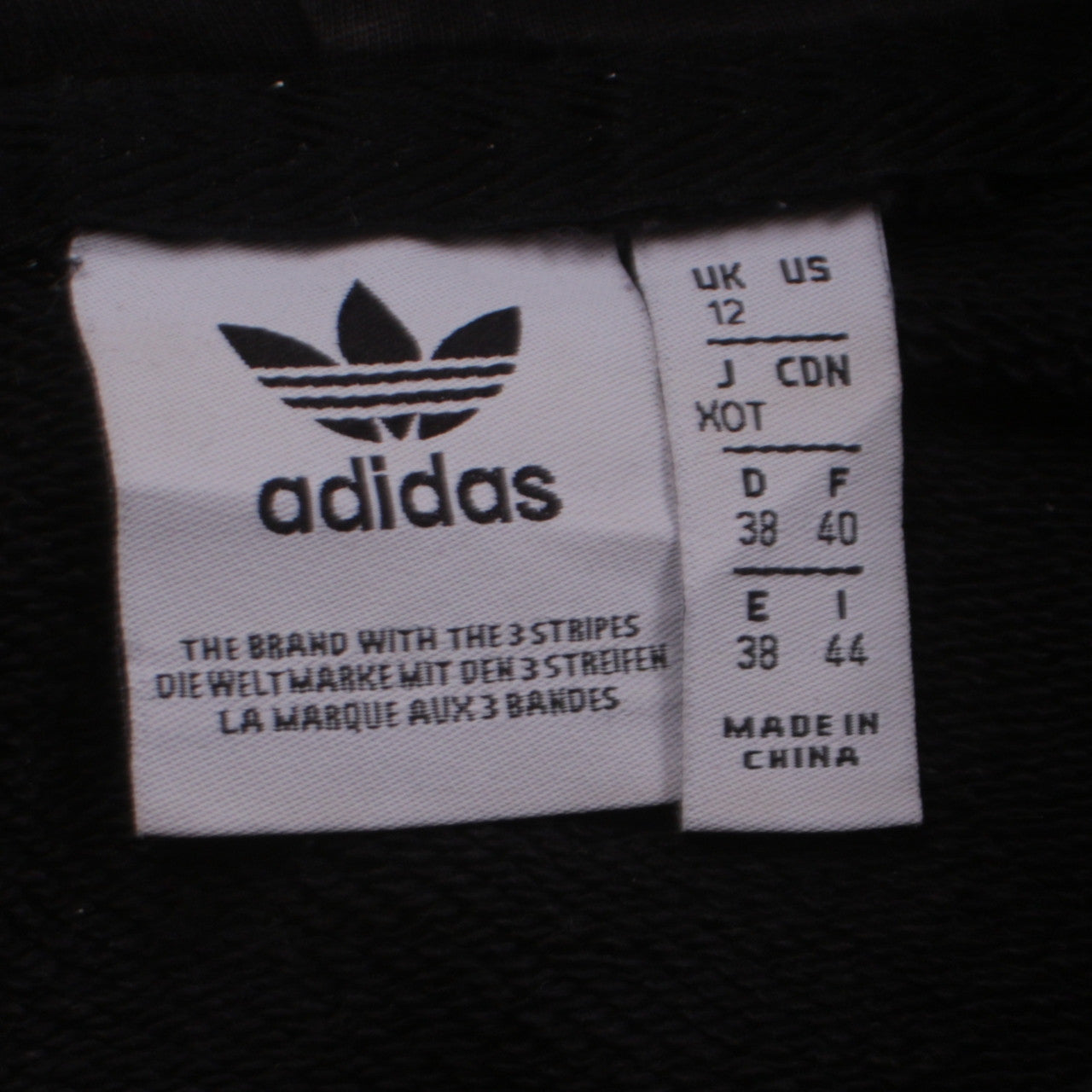 Womens UK Size 12 adidas Black Pullover Hoodie