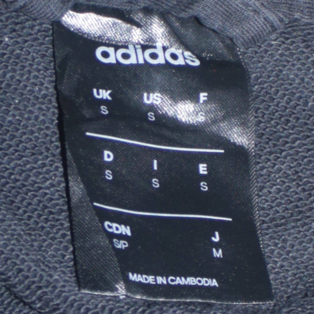 Mens UK Size S adidas Black Full Zip Hoodie
