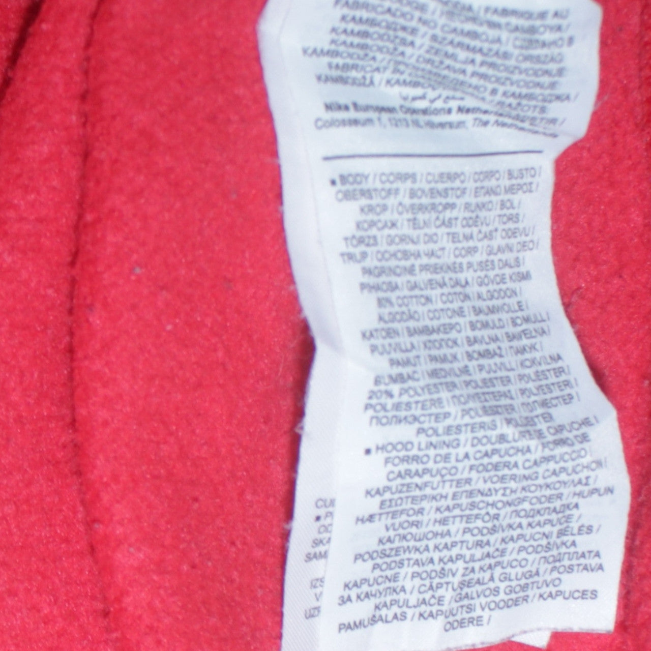 Mens UK Size L Nike Red Pullover Hoodie