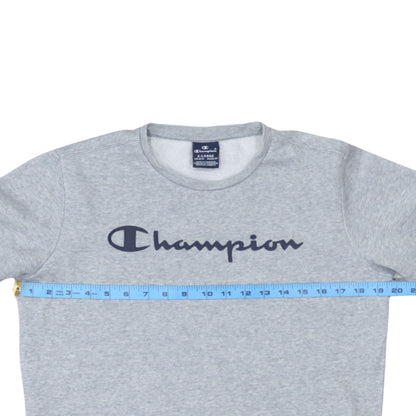 Champion Boys Grey Pullover Sweatshirt XL 13-14 Years Logo Crew Neck Fleece