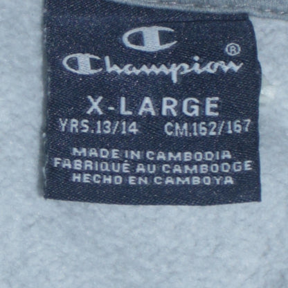 Champion Boys Grey Pullover Sweatshirt XL 13-14 Years Logo Crew Neck Fleece