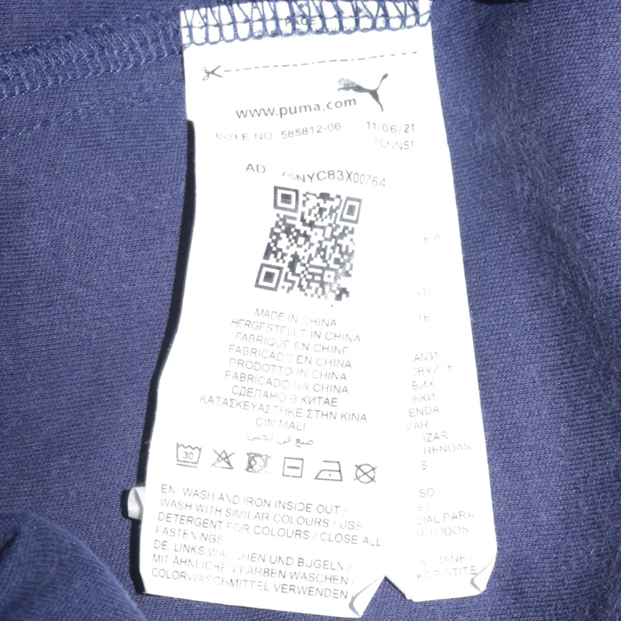 Mens UK Size L PUMA Blue Full Zip Hoodie