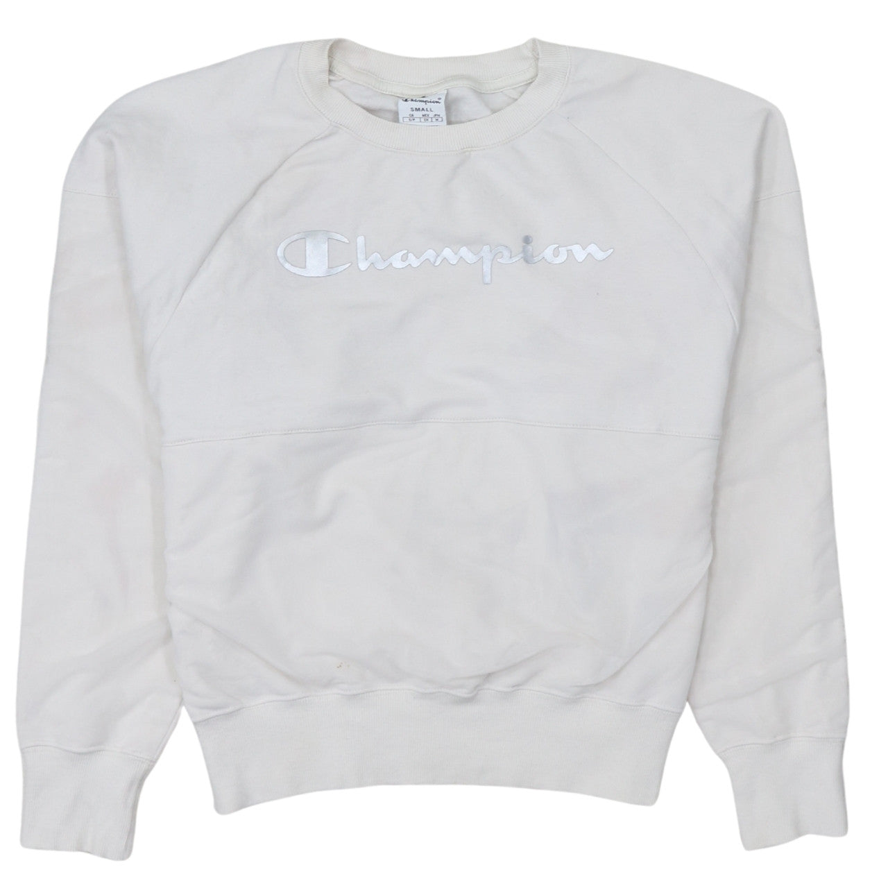 Womens UK Size S Champion White Pullover Sweatshirt