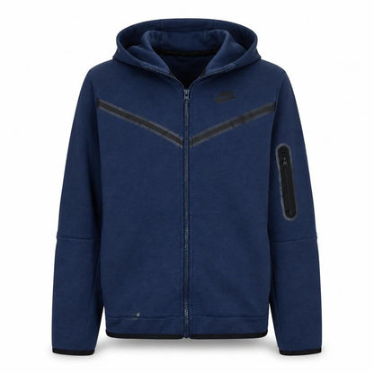 Front view of Nike boys’ navy full zip hoodie xl 158-170cm cotton blend fleece