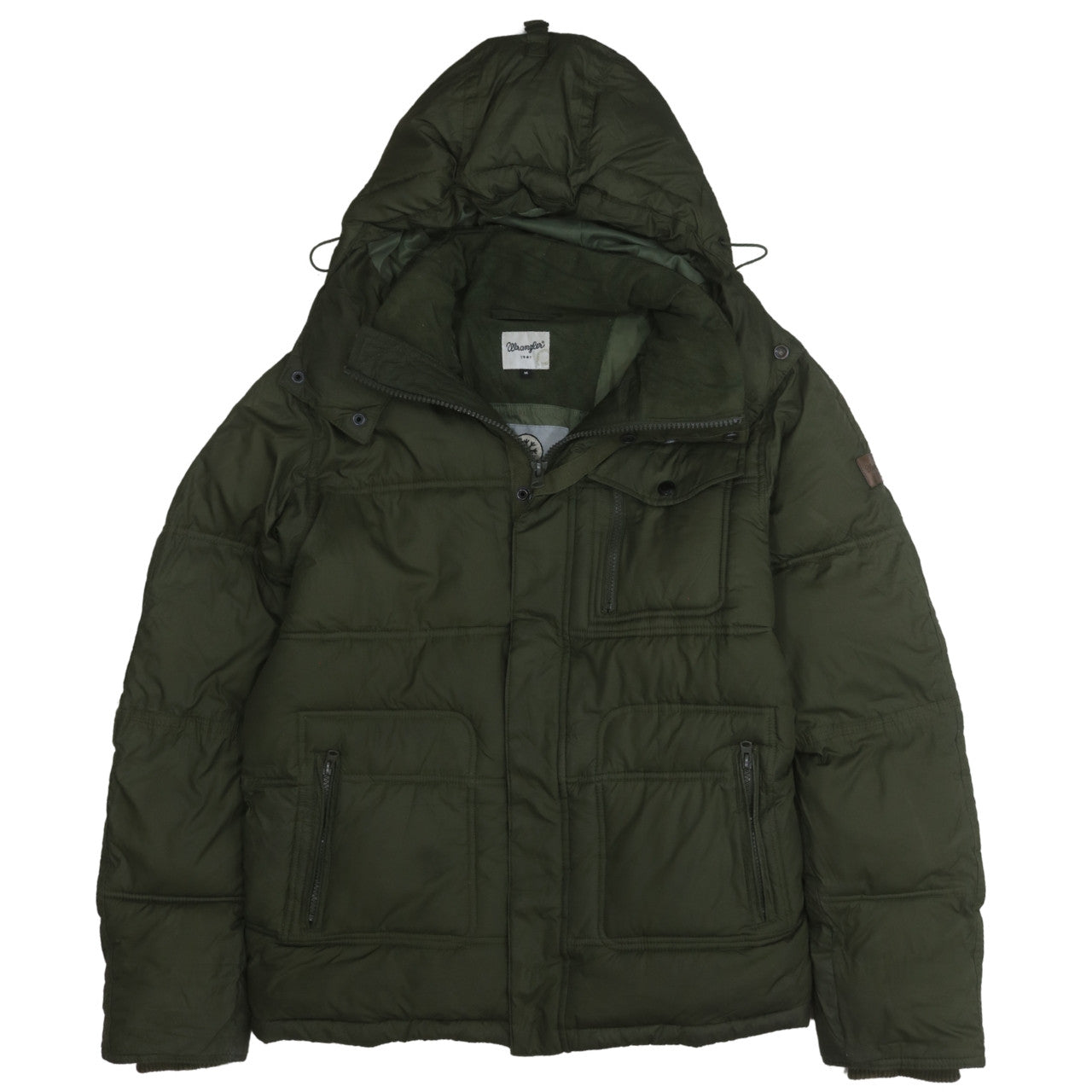 Mens UK Size M Wrangler Green Puffer Jacket