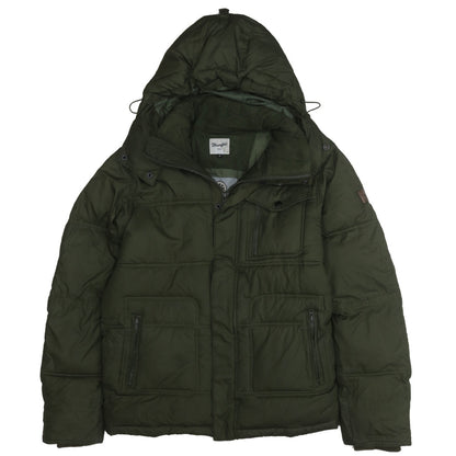Mens UK Size M Wrangler Green Puffer Jacket