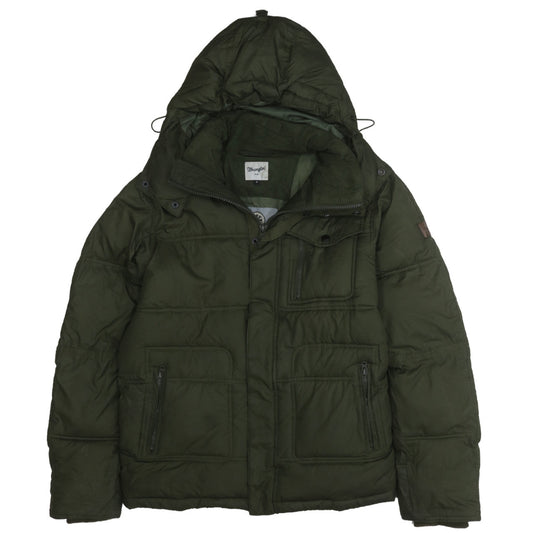 Mens UK Size M Wrangler Green Puffer Jacket
