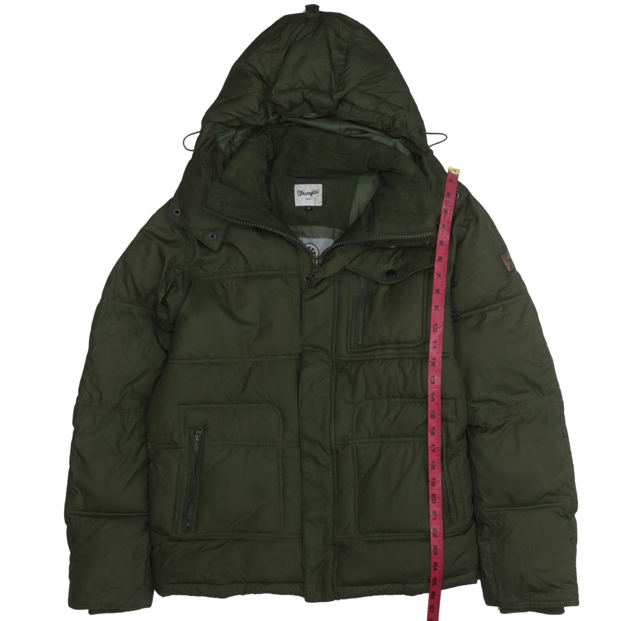Mens UK Size M Wrangler Green Puffer Jacket