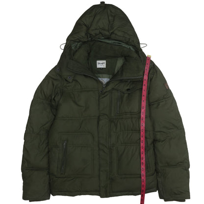 Mens UK Size M Wrangler Green Puffer Jacket
