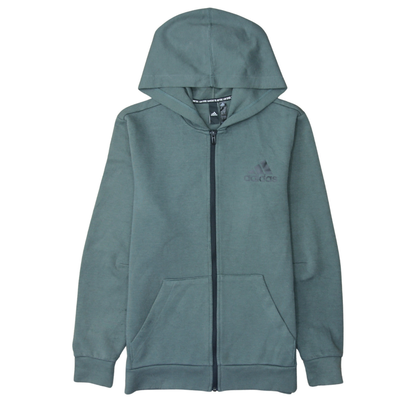 Mens UK Size M adidas Green Full Zip Hoodie