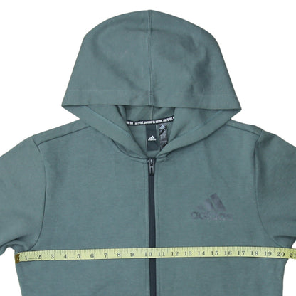 Mens UK Size M adidas Green Full Zip Hoodie