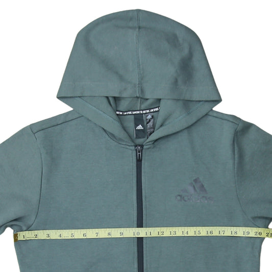 Mens UK Size M adidas Green Full Zip Hoodie