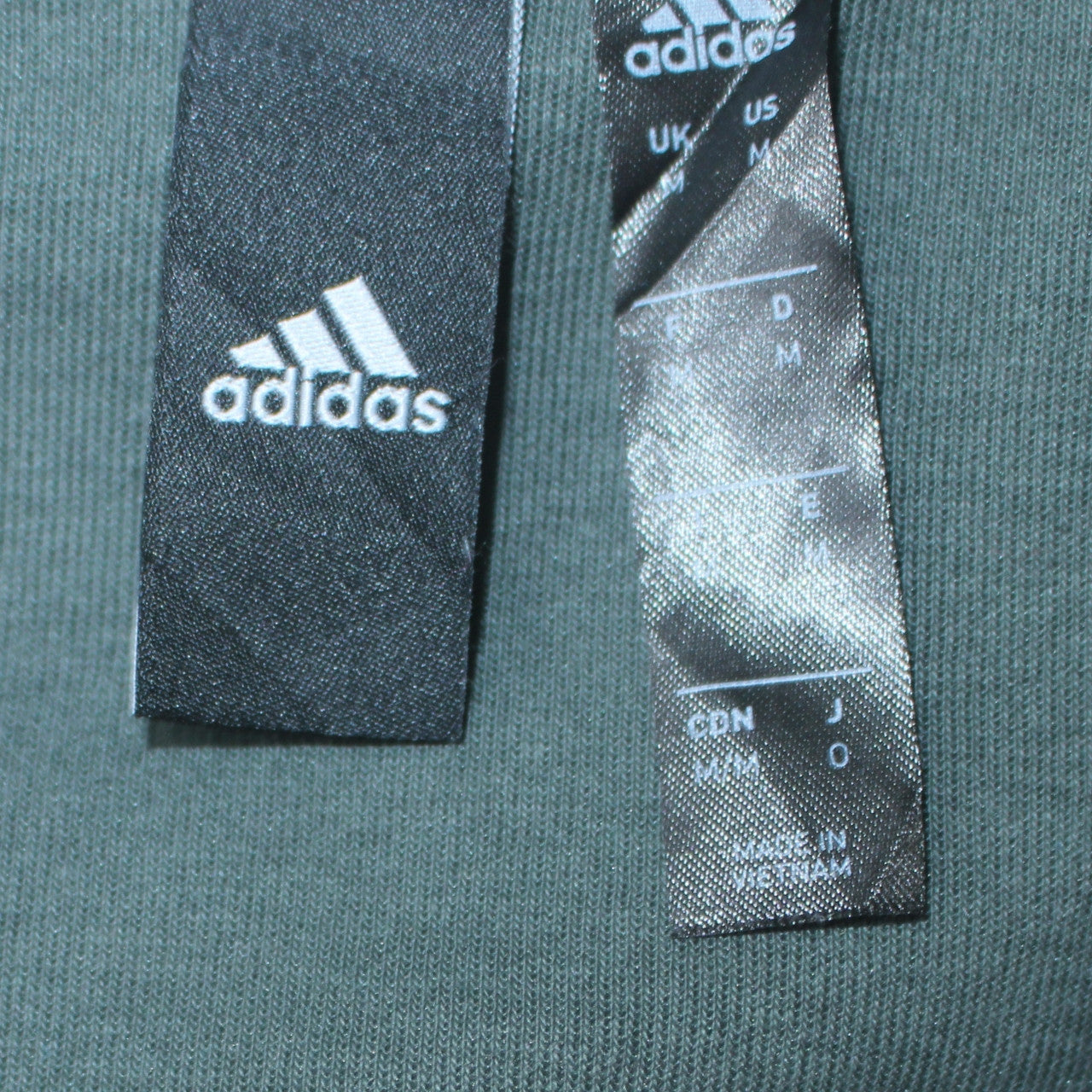 Mens UK Size M adidas Green Full Zip Hoodie