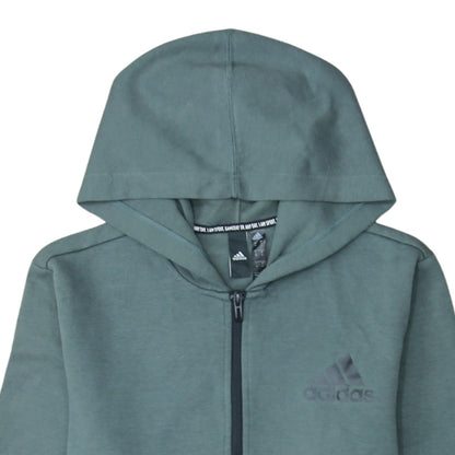 Mens UK Size M adidas Green Full Zip Hoodie