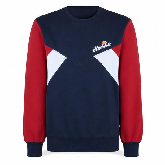 Front view of Ellesse Women’s Navy Red Colourblock Sweatshirt UK 10