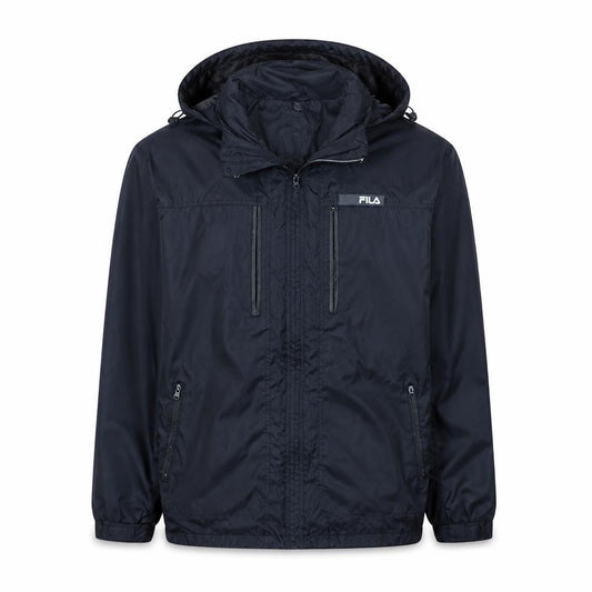 Mens UK Size 2XL FILA Black Windbreaker Coat