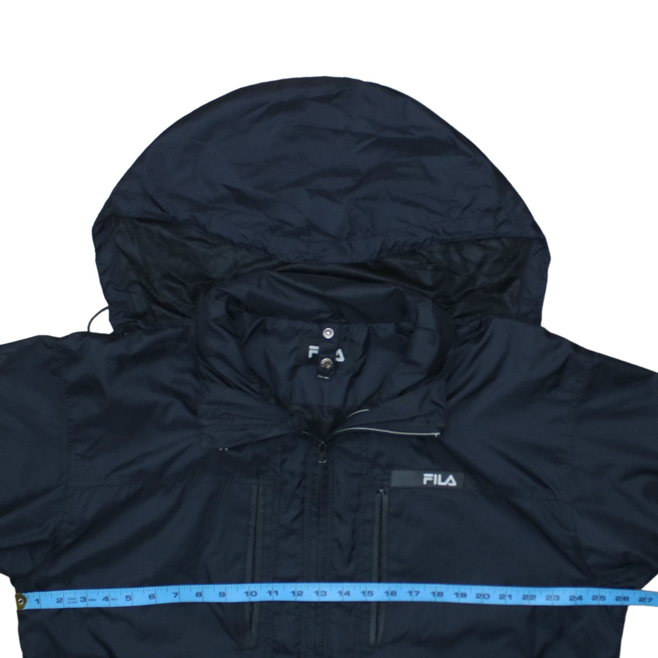 Mens UK Size 2XL FILA Black Windbreaker Coat