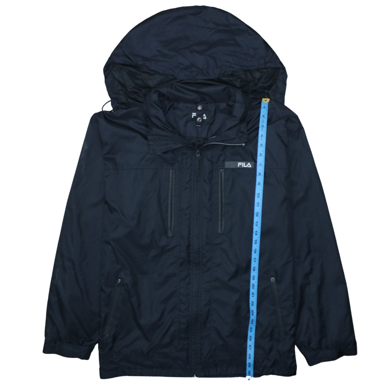 Mens UK Size 2XL FILA Black Windbreaker Coat
