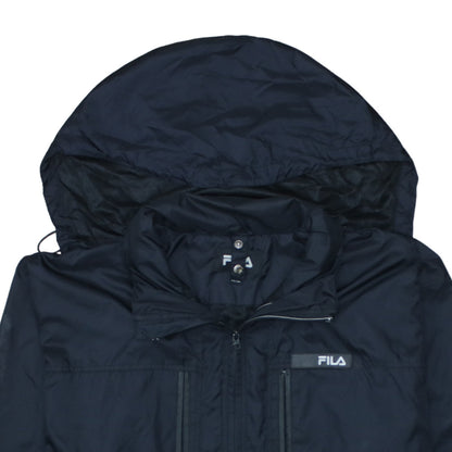 Mens UK Size 2XL FILA Black Windbreaker Coat