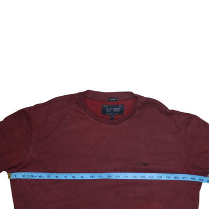 Mens UK Size M Armani Jeans Red Pullover Sweatshirt