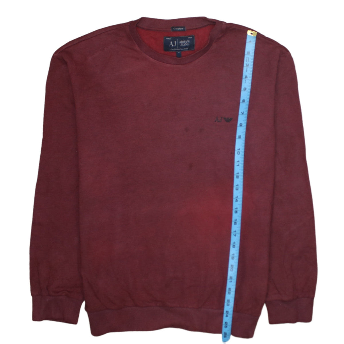 Mens UK Size M Armani Jeans Red Pullover Sweatshirt