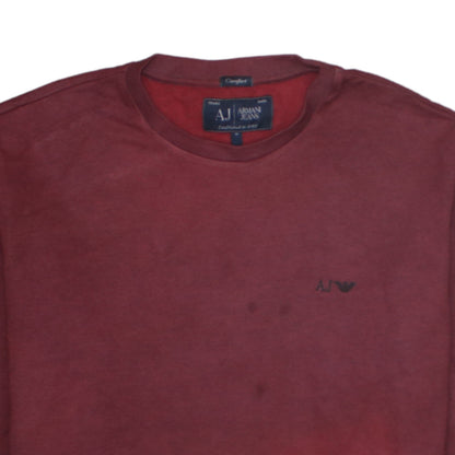 Mens UK Size M Armani Jeans Red Pullover Sweatshirt