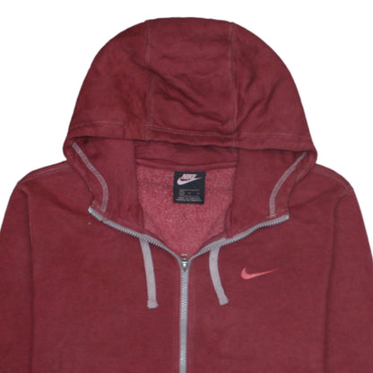 Nike Men's Red Full Zip Hoodie Size M Fleece Sweatshirt
