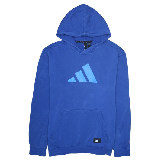 Mens UK Size L adidas Blue Pullover Hoodie