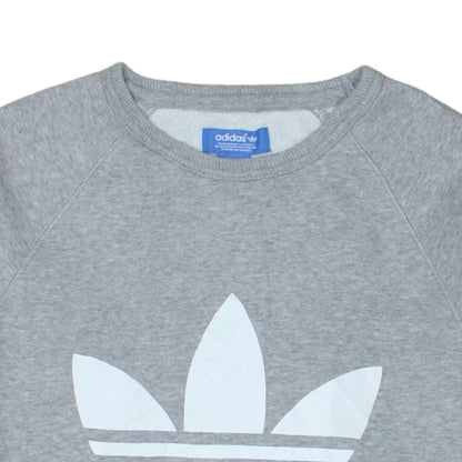 Adidas Mens Grey Small Pullover Crew Neck Sports Sweatshirt