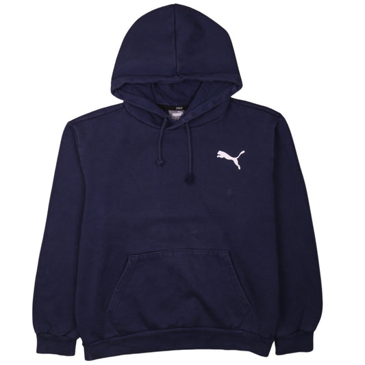 Mens UK Size M PUMA Blue Pullover Hoodie