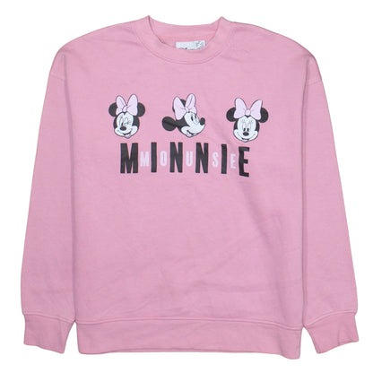 Disney Womens Pink Minnie Mouse Graphic Pullover Sweatshirt XS