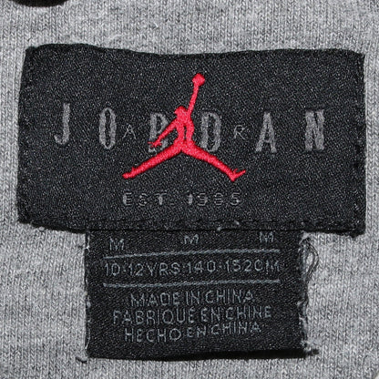 Jordan Boys Grey Full Zip Hoodie 10-12 Years Cotton Blend Fleece