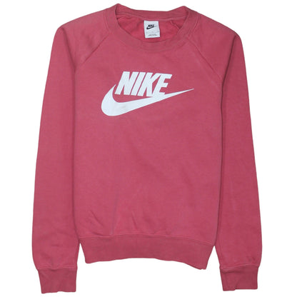 Womens UK Size S Nike Pink Pullover Sweatshirt