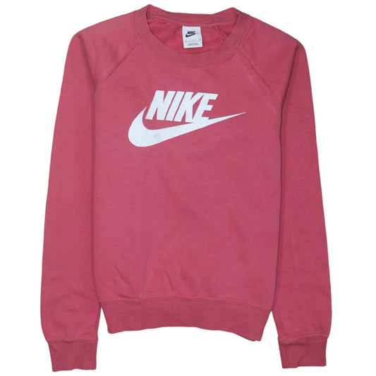 Womens UK Size S Nike Pink Pullover Sweatshirt