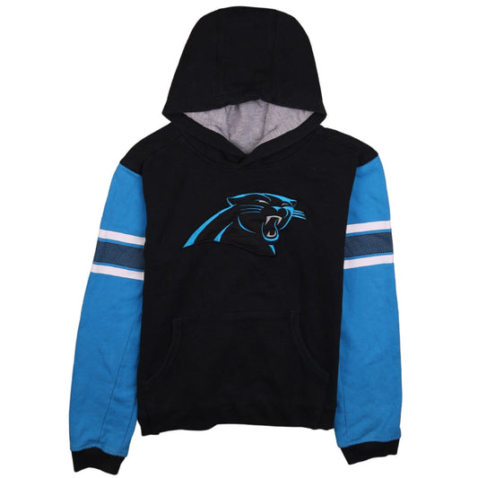 NFL Team Apparel Boys Black Blue Pullover Hoodie XL Sporty Panther Design