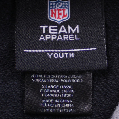 NFL Team Apparel Boys Black Blue Pullover Hoodie XL Sporty Panther Design