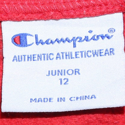 Champion Boys Red Pullover Hoodie 12 Years Fleece Logo Sweatshirt