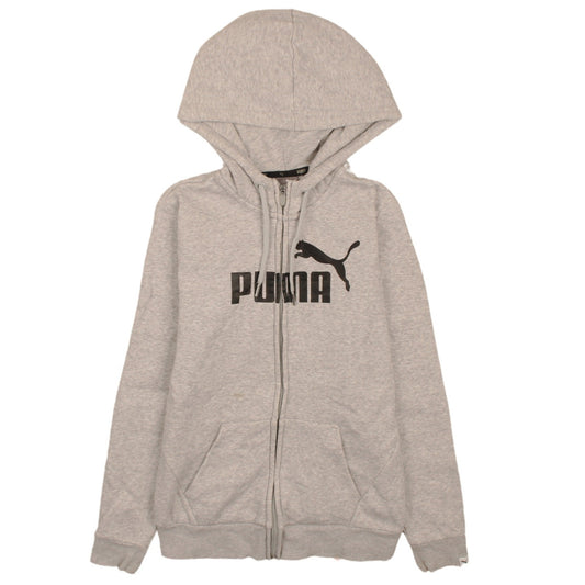 Puma Women's Grey Full Zip Hoodie XS Lightweight Sportswear